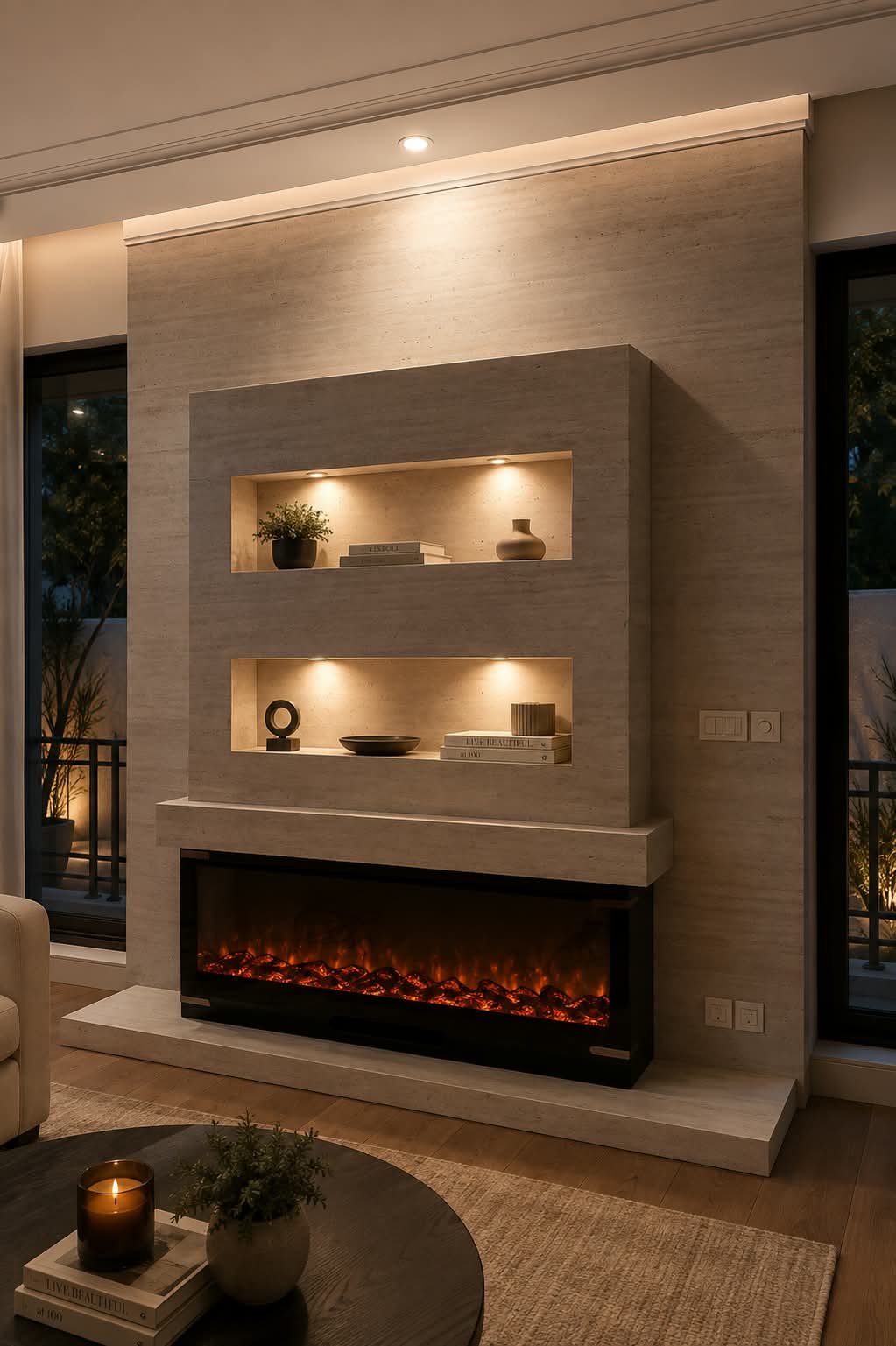 Remote control Electric fireplace